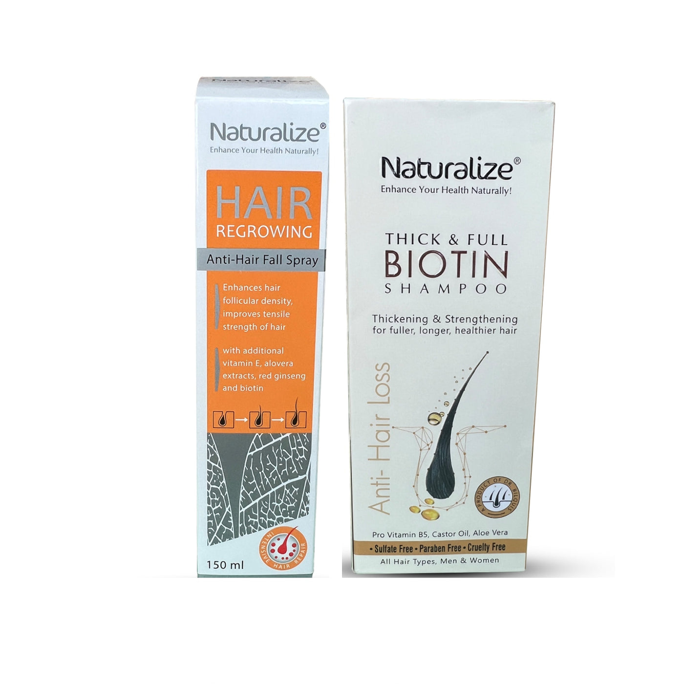 Extreme Hair Fall Control Kit - Biotin Shampoo & Biotin Regrowth Spray By Dr Bilquis Shaikh