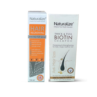 Extreme Hair Fall Control Kit - Biotin Shampoo & Biotin Regrowth Spray By Dr Bilquis Shaikh